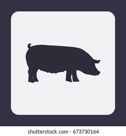 pig Icon isolated on background. Modern flat pictogram