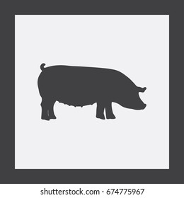 pig Icon isolated on background. Modern flat pictogram