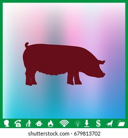 pig Icon isolated on background. Modern flat pictogram