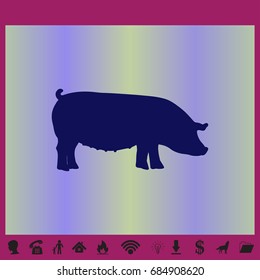 pig Icon isolated on background. Modern flat pictogram