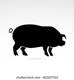 Pig icon isolated on white background. Vector art.