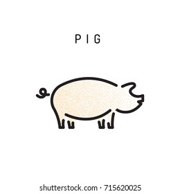 Pig icon isolated on white background. Pork vector icon. Pig logo illustration