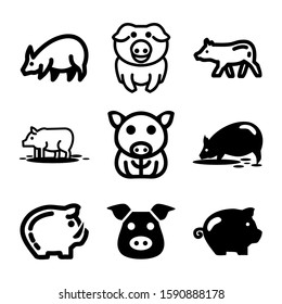 pig icon isolated sign symbol vector illustration - Collection of high quality black style vector icons

