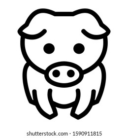 pig icon isolated sign symbol vector illustration - high quality black style vector icons
