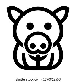 pig icon isolated sign symbol vector illustration - high quality black style vector icons
