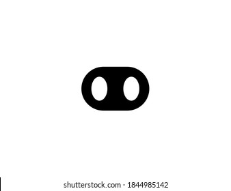 Pig nose vector icon. Isolated pig snout illustration
