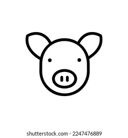 Schweinesymbol mit isolierter Vektorgrafik und transparentem Hintergrund