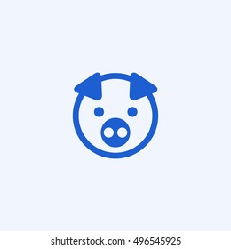 pig icon, isolated, white background