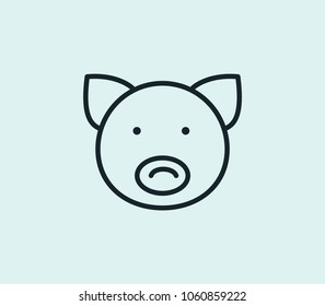 Pig icon line isolated on clean background. Pig icon concept drawing icon line in modern style. Vector illustration for your web site mobile logo app UI design.