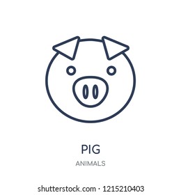 Pig icon. Pig linear symbol design from Animals collection. Simple outline element vector illustration on white background.