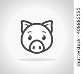 Pig icon. Pig logo