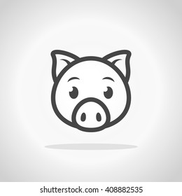 Pig icon. Pig logo