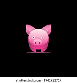 
pig icon logo in colorful gradient illustration