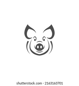 Pig icon logo design concept illustration template vector