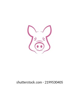 Pig icon logo design illustration template