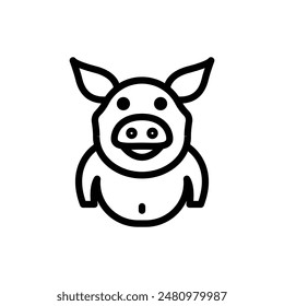 Pig icon or logo design isolated sign symbol vector illustration. A collection of high quality black line style vector icons suitable for designers, web developers, displays and websites