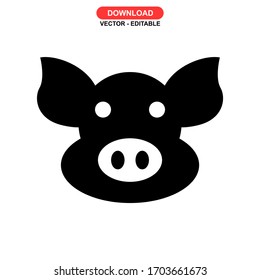 pig icon or logo isolated sign symbol vector illustration - high quality black style vector icons

