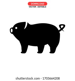 pig icon or logo isolated sign symbol vector illustration - high quality black style vector icons
