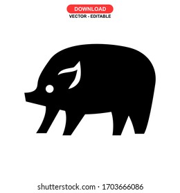 pig icon or logo isolated sign symbol vector illustration - high quality black style vector icons
