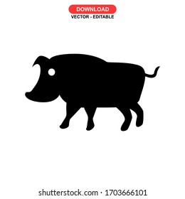pig icon or logo isolated sign symbol vector illustration - high quality black style vector icons

