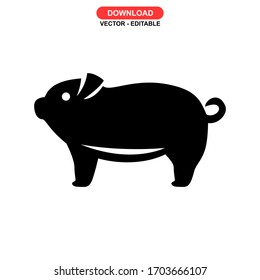 pig icon or logo isolated sign symbol vector illustration - high quality black style vector icons
