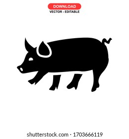 pig icon or logo isolated sign symbol vector illustration - high quality black style vector icons
