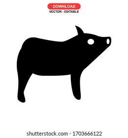 pig icon or logo isolated sign symbol vector illustration - high quality black style vector icons

