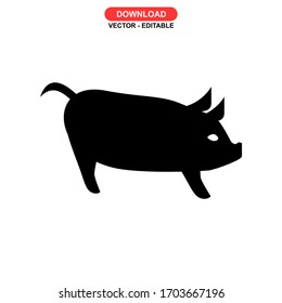 pig icon or logo isolated sign symbol vector illustration - high quality black style vector icons
