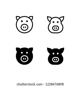 Pig Icon Logo Vector Symbol. Piglet Icon