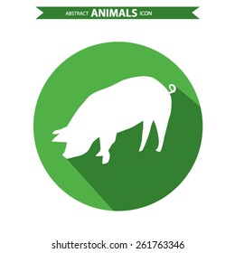 Pig icon in minimal style   icon.  Vector EPS 10 illustration.