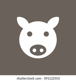 Pig Icon on Dark Gray Color. Eps-10.
