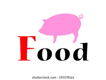 Pig icon on white background
