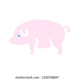 pig icon on a white background, vector illustration