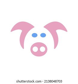 pig icon on a white background, vector illustration