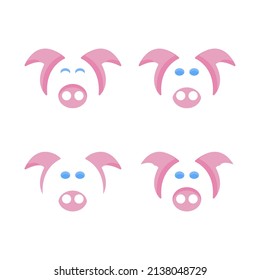 Schweinebild auf weißem Hintergrund, Vektorgrafik