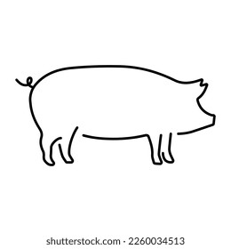 pig icon on white background, vector illustration.