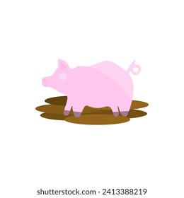 pig icon on a white background, vector illustration