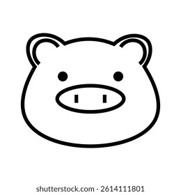 pig icon on white background
