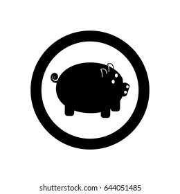 pig icon on the white background