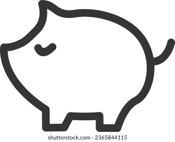 pig icon outline black and white 