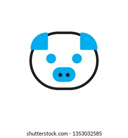 pig icon outline flat glyph