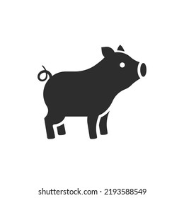 Pig icon. Piggy. Monochrome black and white symbol. Vector illustration