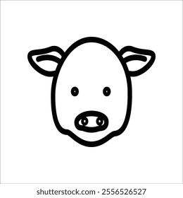 pig icon, Pigs are a type of ungulate animal that has a long snout and a flat nose and is an animal that originally comes from Eurasia