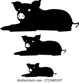 Pig icon. Pork icon. Pig vector illustration