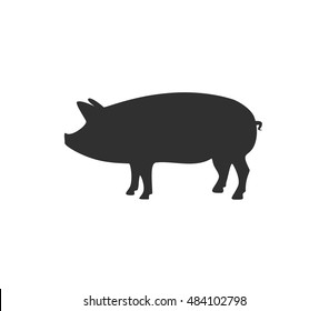 Pig icon. Pork icon. Pig vector illustration. Pork meet illustration 