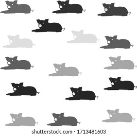 Schweinesymbol eingestellt. Schweinekoteletts. Schweinefleisch-Vektorillustration