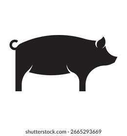 ícone de porco silhueta vetor modelo de ilustração de design em estilo moderno