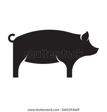 Pig icon silhouette vector design illustration template in trendy style