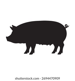 pig icon silhouette vector flat illustration design on white background