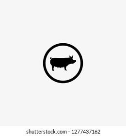 Pig icon silhouette vector illustration